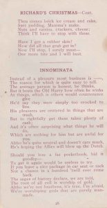 Jingles booklet, written by Arthur Rodman in 1916, page 28, Richard's Christmas-Cont. Innominata