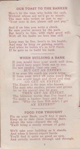 Arthur Rodman Jingles booklet - Our Toast to the Banker When Building a Bank Food for Thought Page 2