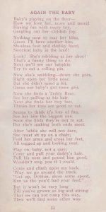 Jingles booklet, written by Arthur Rodman in 1916, page 33, Again the baby