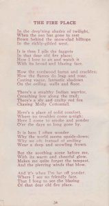 Jingles booklet, written by Arthur Rodman in 1916, page 34, The Fire Place.